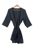 Vorschaubild 1 von Damen Morgenmantel Schwarz Elegant Florales Muster Gr. 38/M