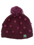 Vorschaubild 1 von Damen Mütze Lila Wolle One Size Strickmütze Bommel Punkte Casual