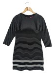 Vorschaubild 1 von Damen Etuikleid Gr. 34/XS Schwarz Gestreift Klassisch Elegant Business