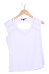 Vorschaubild 1 von Damen Top Gr. 32/XXS Weiß Elegant Bluse Ärmellos Business