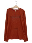 Vorschaubild 1 von Kinder Langarmshirt Gr. 146/152 Braun Schriftzug Strass Casual Basic