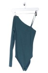 Vorschaubild 1 von Damen Body Langarm Gestreift Petrol Gr. 36 Asymmetrisch