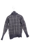Vorschaubild 2 von Kinder Pullover Gr. 128 Grau Kariert Wolle Klassisch Herbst Winter