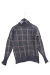 Vorschaubild 1 von Kinder Pullover Gr. 128 Grau Kariert Wolle Klassisch Herbst Winter