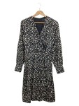 Vorschaubild 1 von Blusenkleid Damen 36/S Schwarz Abstraktes Muster Wickelkleid Viskose