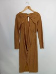 Vorschaubild 1 von festliches Kleid Damen Gr. 36/S Gold Elegant Metallic Midikleid
