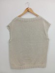 Vorschaubild 3 von Pullunder Damen Rippstrick Baumwolle Beige Gr. 42 Minimalistisch
