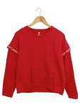 Vorschaubild 1 von Damen Sweatshirt Rot Gr. 34/XS Casual mit Rüschen & Schriftzug
