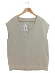 Vorschaubild 1 von Pullunder Damen Rippstrick Baumwolle Beige Gr. 42 Minimalistisch