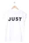 Vorschaubild 1 von T-Shirt Damen Gr. 32/XXS Weiß Schriftzug Casual