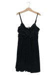 Vorschaubild 1 von Damen Freizeitkleid Samt Schwarz Gr. 32/XXS Elegant Vintage