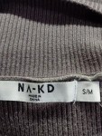 Vorschaubild 3 von Damen Pullover Grau Gestreift Rippstrick Rollkragen Gr. 36/S