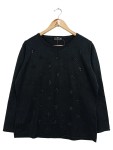 Vorschaubild 1 von Damen Pullover Gr. 44/XXL Schwarz Casual Feminin Strasssteine Langarm