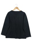 Vorschaubild 2 von Damen Pullover Gr. 44/XXL Schwarz Casual Feminin Strasssteine Langarm