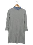 Vorschaubild 1 von Damen Blusenkleid Gr. 34/XS Grau Baumwolle Klassisch