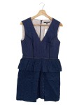 Vorschaubild 1 von NEW YORK Damen Festliches Kleid Gr. 38/M Blau Elegant Wolle Polyamid