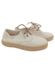 Vorschaubild 1 von Damen Espadrilles Schnürschuhe Gr. 37 Beige Canvas Jute Sohle
