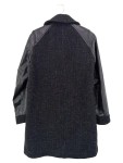 Vorschaubild 2 von Klassischer Mantel Damen 38/M Schwarz Leder Wolle