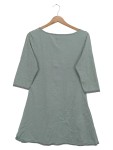 Vorschaubild 2 von Damen Freizeitkleid Gr. 36/S Grün Gestreift Baumwolle Klassisch