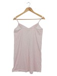 Vorschaubild 2 von Nachthemd Damen Gr. 36/38 Rosa Kariert Baumwolle Träger