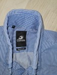 Vorschaubild 6 von Freizeithemd Herren Blau Gr. 48/M Baumwolle Gestreift Casual Langarm