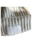 Vorschaubild 2 von Mütze Beanie Weiß Wolle Rippstrick Casual Freizeit Logo-Print