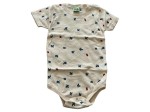 Vorschaubild 1 von Baby Body Gr. 80 Beige Florales Muster Kurzarm Kinder