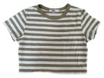 Vorschaubild 1 von Damen T-Shirt 36/S Oliv gestreift Casual Micro Crop Tee