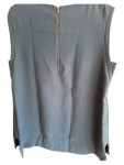 Vorschaubild 2 von Top Damen Blau Gr. 42/XL Polyester Uni Casual Ärmellos Reißverschluss