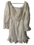 Vorschaubild 1 von Freizeitkleid Damen Gr. 38/M Weiß Baumwolle Polyester Lochmuster