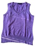 Vorschaubild 1 von Damen Pullunder Gr. 38/M Lila Casual Baumwolle V-Ausschnitt