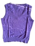 Vorschaubild 2 von Damen Pullunder Gr. 38/M Lila Casual Baumwolle V-Ausschnitt