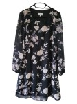 Vorschaubild 1 von Damen Freizeitkleid Schwarz Blumenmuster Gr. XXS