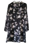 Vorschaubild 2 von Damen Freizeitkleid Schwarz Blumenmuster Gr. XXS