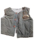 Vorschaubild 1 von Baby Steppweste Gr. 62 (3 Monate) Grau Cord Bär Applikation Casual
