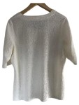 Vorschaubild 2 von Bluse Damen Weiß Gr. 42/XL Viskose Strukturmuster Casual Kurzarm Raffungen