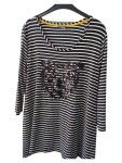 Vorschaubild 1 von Damen Langarmshirt 3/4 Arm Gestreift Pailletten L/40 Freizeit