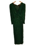 Vorschaubild 1 von Damen Abendkleid Langarm Grün Pailletten Gr. 40;L Elegant