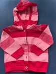 Vorschaubild 1 von Strickjacke Mädchen Gr. 80 Mehrfarbig Gestreift Kapuze Baumwolle