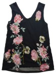 Vorschaubild 1 von Damen Top Shirt Schwarz S Feminin Florales Muster Modal Elasthan