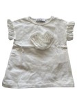 Vorschaubild 1 von T-Shirt Kinder Gr. 80 Weiß Baumwolle Elasthan Uni Casual Kurzarm Alltag