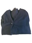 Vorschaubild 2 von Strickjacke Damen Gr. 40/L Schwarz Baumwolle Polyester Uni Casual Langarm