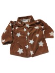 Vorschaubild 1 von Kinder Fleecejacke Gr. 62 Braun mit Sternen Langarm