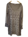 Vorschaubild 1 von Damen Freizeitkleid Gr. 44 Grau Casual Strukturmuster