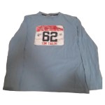 Vorschaubild 2 von Langarmshirt Herren Blau Gr. 54/XL Baumwolle Uni Casual Alltag