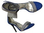 Vorschaubild 1 von UP COLLECTION Damen Sandaletten Gr. 39 Blau Glamourös mit Strass High Heels