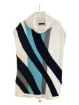 Vorschaubild 1 von Damen Pullunder Gr. 38/M Mehrfarbig Gestreift Rollkragen Strick Casual