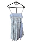Vorschaubild 2 von Sommerkleid Damen Blau Gestreift Blumenmuster Midikleid Gr. 40/L