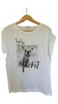 Vorschaubild 1 von Damen T-Shirt Gr. 36/S Weiß Casual Tier-Print Schriftzug
