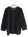 Vorschaubild 1 von Pullover Damen 3/4 Arm Strukturmuster Rippstrick Schwarz Gr. 38 M